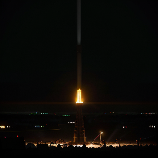 A single, intensely bright beacon illuminating a dark, chaotic landscape of competing technological giants.